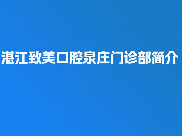 湛江致美口腔泉庄门诊部简介