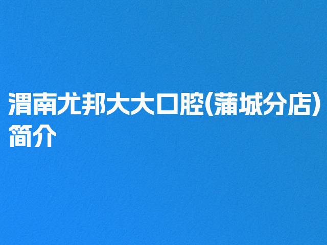 渭南尤邦大大口腔(蒲城分店)简介
