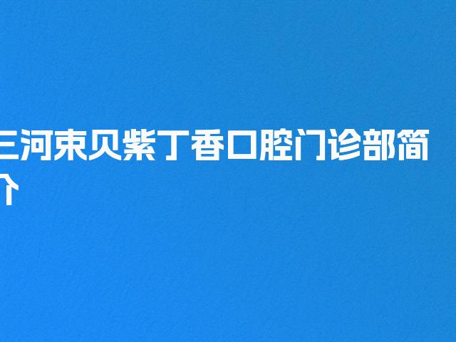 三河束贝紫丁香口腔门诊部简介