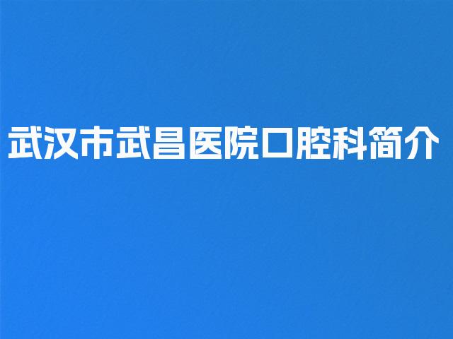 武汉市武昌医院口腔科简介