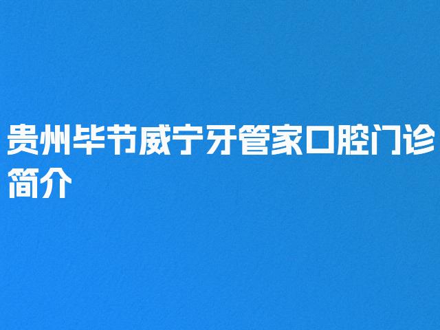 贵州毕节威宁牙管家口腔门诊简介