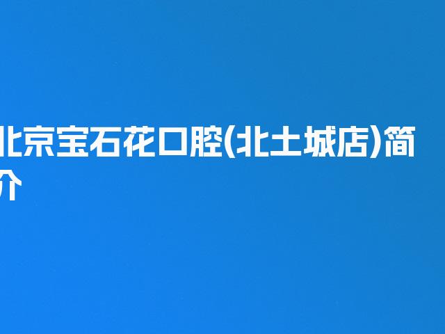 北京宝石花口腔(北土城店)简介