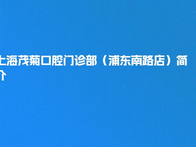 上海茂菊口腔门诊部（浦东南路店）简介