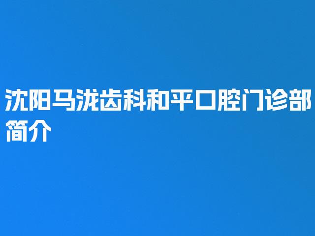 沈阳马泷齿科和平口腔门诊部简介